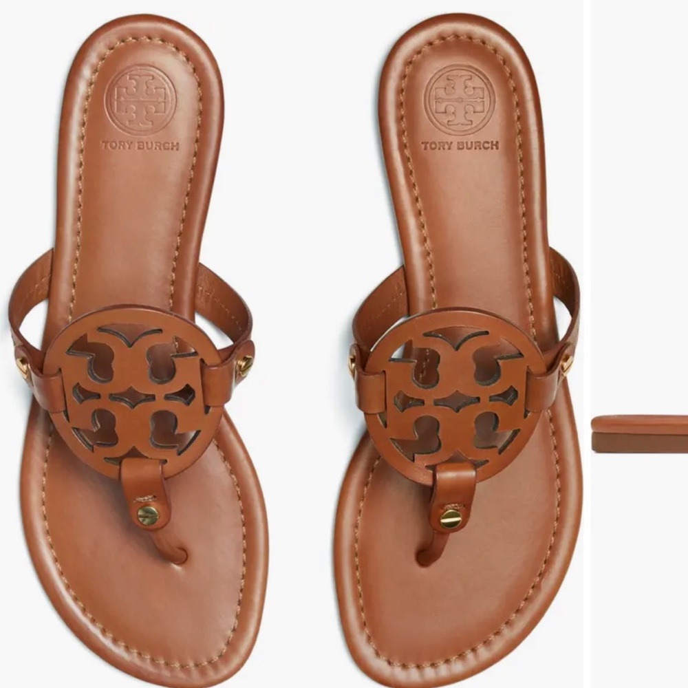 Tory Burch Miller Sandals - Vintage Vachetta Leather Size 8